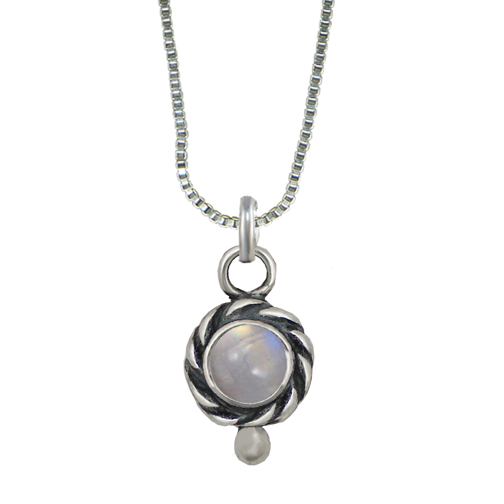 Sterling Silver Little Rainbow Moonstone Pendant Necklace